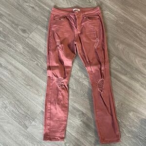 Refuge Women's Skinny Jeans in Reddish Brown